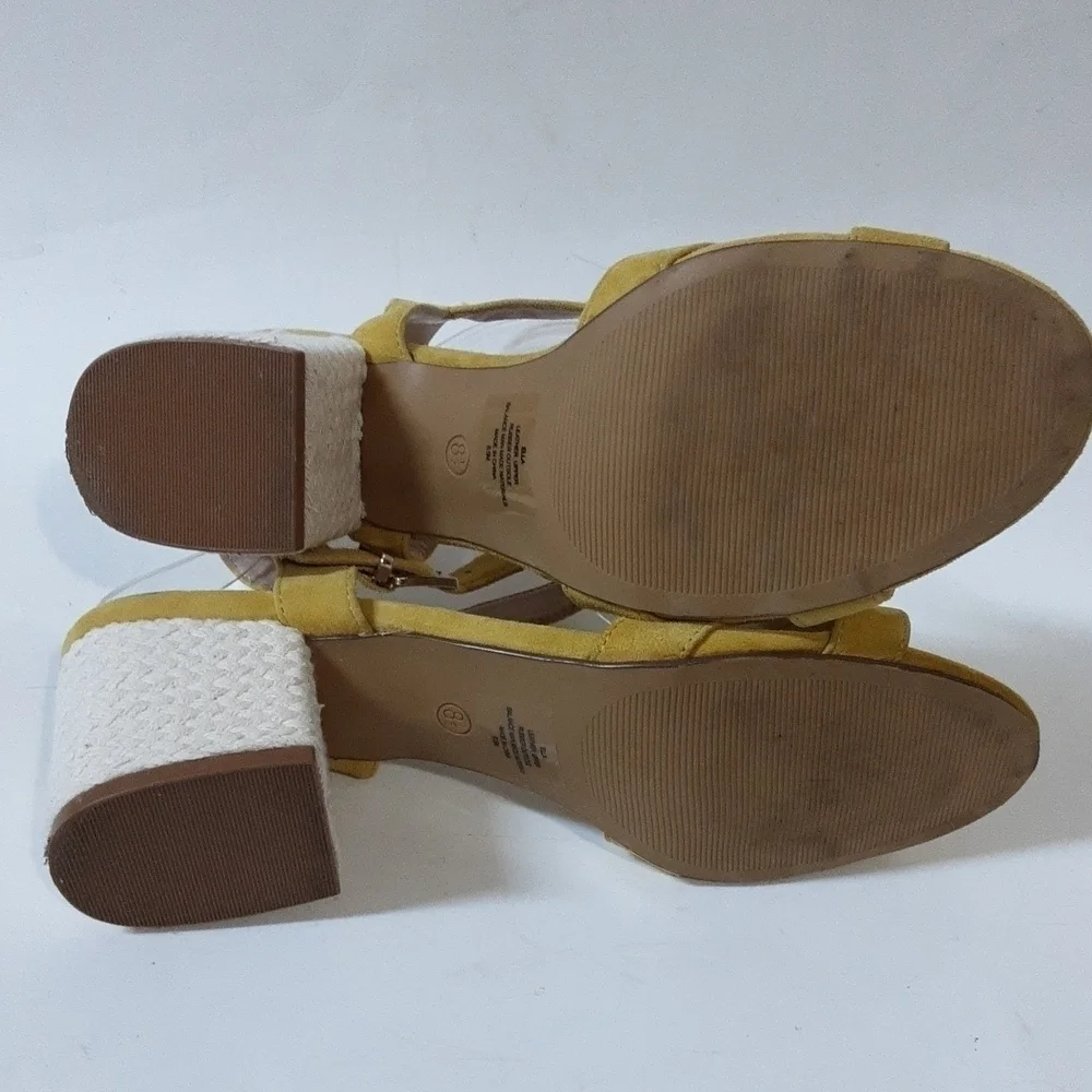 Crown & Ivy ella leather suede upper sandals womens size 8.5us